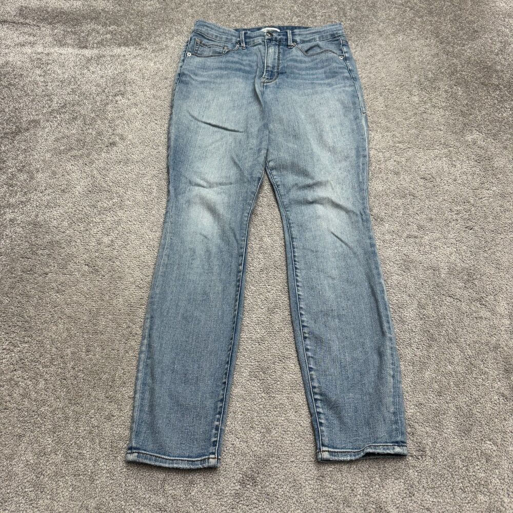 Good American Good Legs High Rise Skinny Denim Jeans Women 10/30 Blue Distressed